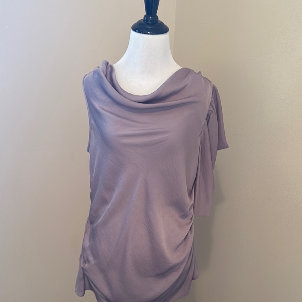 BCBGMaxAzria Purple Asymmetrical Sleeveless Blouse